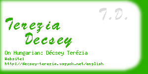 terezia decsey business card