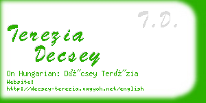 terezia decsey business card